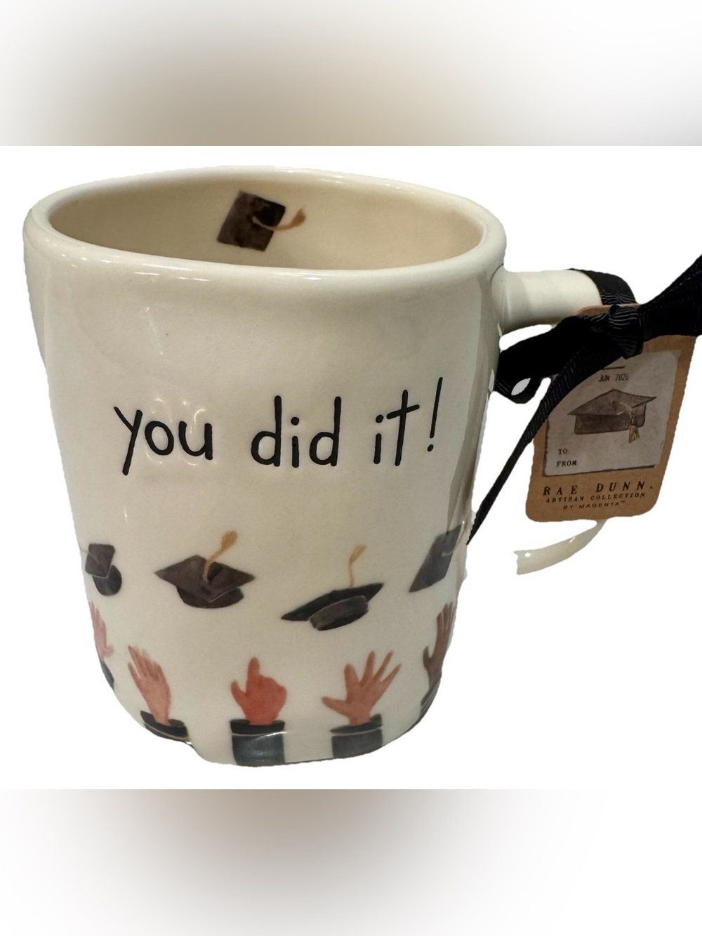 RAE DUNN HIGH SCHOOL/COLLEGE GRADUATION CAP COFFEE MUG “YOU DID IT” NEW